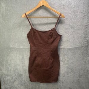 H&M Divided Brown Spaghetti Strap Mini Dress Small Y2k‎ Going Out Fairy Grunge